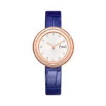 Piaget Possession G0A43091 Silver Diamond Dial Blue Leather Strap