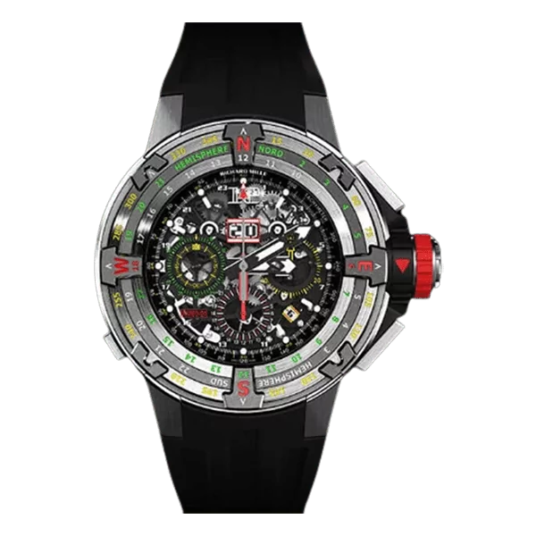 RM60-01-removebg-preview.png Richard Mille Rm 60-01 Regatta Flyback Chronograph Skeletonized Dial 50Mm Titanium Black Rubber Straps Men’S Watch - Image 1