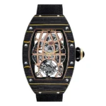 Richard Mille Rm 74-02 Automatic Winding Tourbillon 34.40Mm 3N Gold Carbon Tpt Black Fabric Strap Ladies Watch