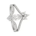 ROUND-MARQUISE-PEAR RING-F-G/VVS-VS 1.01 CTS- R37R,Total Wt -3.48gm - Image 2