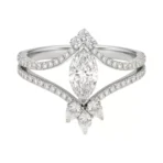 ROUND-MARQUISE-PEAR RING-F-G/VVS-VS 1.01 CTS- R37R,Total Wt -3.48gm