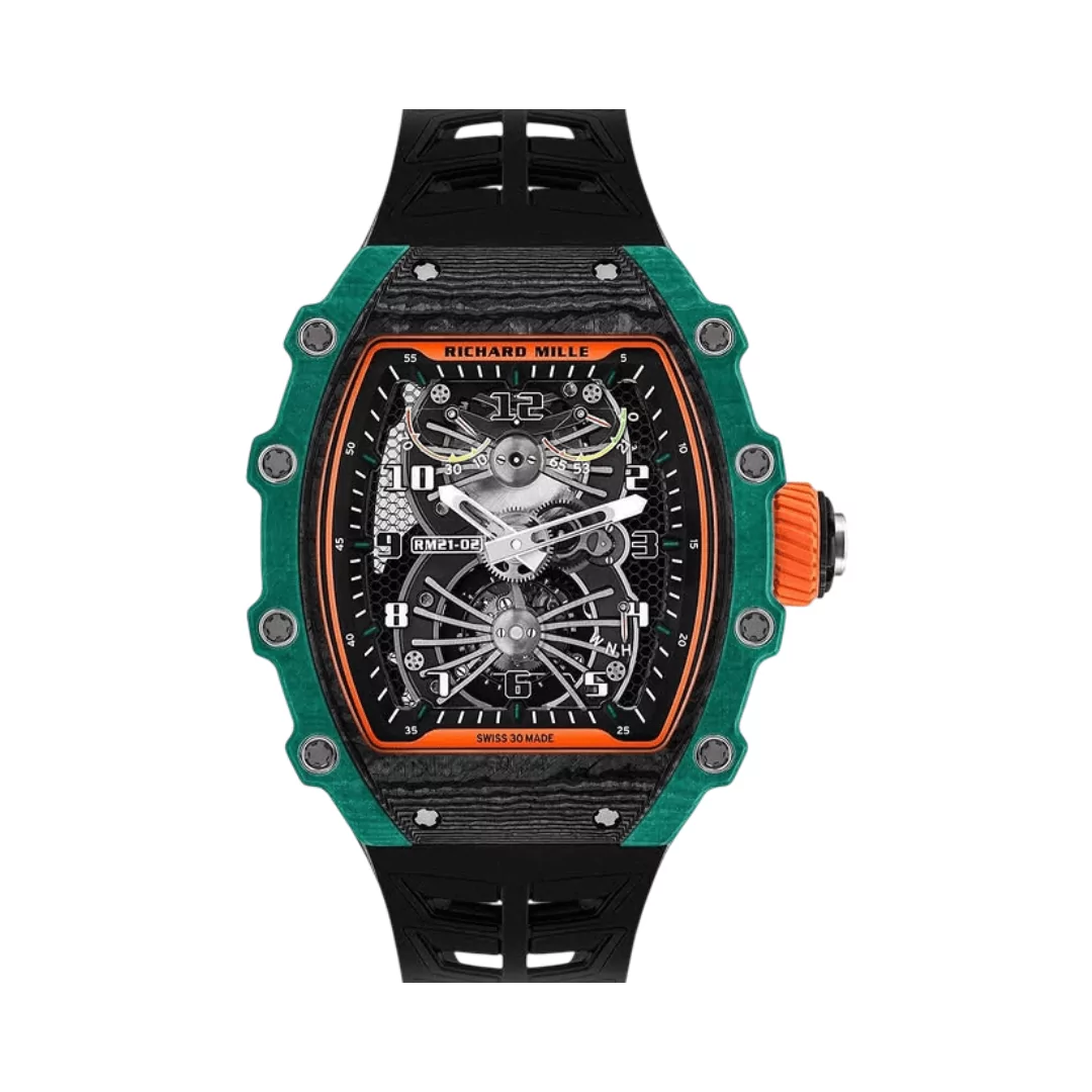 Richard-Mille-21-02-Green.png (1) Richard Mille RM 21-02 Green Manual Winding Tourbillon Aerodyne Limited Edition 50 Pieces - Image 1