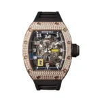 Richard Mille RM 030 AN TI Declutchable Rotor Rose Gold Diamond Bezel 42mm Skeleton Dial Men’s Watch