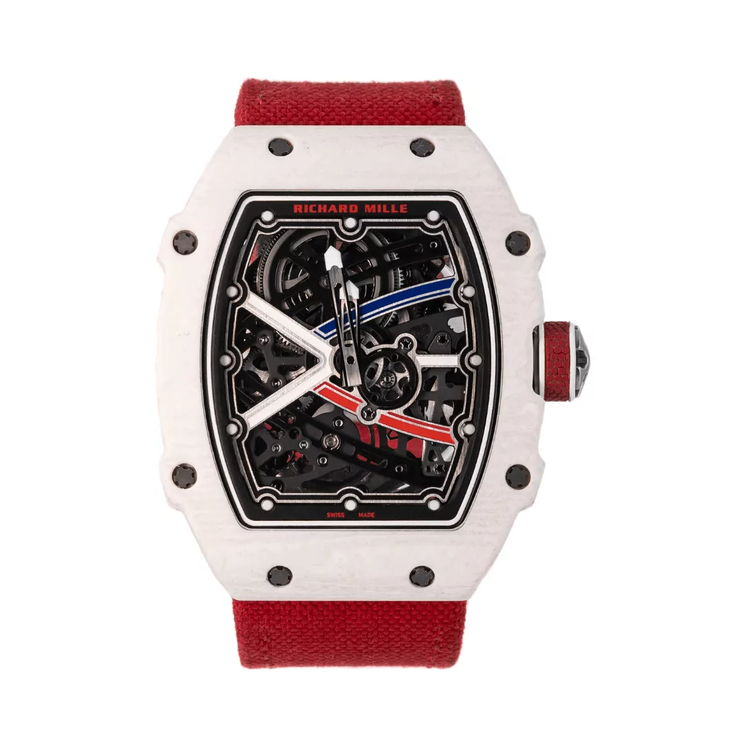 Richard-Mille-RM67-02-Alexis-Pinturault.png Richard Mille RM 67-02 CA-FQ Alexis Pinturault White Carbon TPT 38.7mm Skeleton Dial Unisex Watch - Image 1