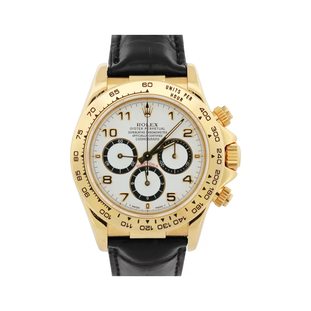 Rolex-Cosmograph-Daytona-16518.jpg Rolex Cosmograph Daytona 16518 Yellow Gold 40mm White Dial Men’s Watch - Image 1