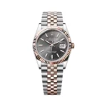Rolex Datejust 126231-0013 Steel & Rose Gold Fluted Bezel 36mm Slate Dial Ladies Watch