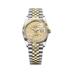 Rolex Datejust 126233-0037 Steel & Yellow Gold 36mm Champagne Palm Motif Dial Ladies Watch