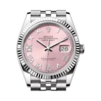 Rolex Datejust 126234-0031 Oystersteel White Gold Roman Numerals Pink Dial 36mm Women’s Watch - Image 2