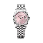 Rolex Datejust 126234-0031 Oystersteel White Gold Roman Numerals Pink Dial 36mm Women’s Watch