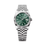 Rolex Datejust 126234-0051 Oystersteel White Gold Mint Green Dial 36mm Unisex Watch
