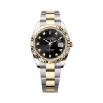 Rolex Datejust 126333-0005 Oystersteel 18kt Yellow Gold Diamond Numerals 41mm Black Dial Mens Watch