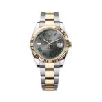 Rolex Datejust 126333-0019 Oystersteel 18kt Yellow Gold Green Numerals 41mm Grey Dial Mens Watch