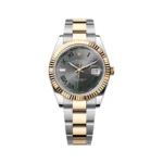 Rolex Datejust 126333-0019 Oystersteel 18kt Yellow Gold Green Numerals 41mm Grey Dial Mens Watch