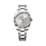 Rolex Datejust 126334-0003 Oystersteel 18K White Gold Bezel Silver Index Dial 41mm Mens Watch