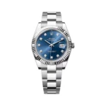 Rolex Datejust 126334-0015 Oystersteel White Gold Bezel Fluted Bezel 41mm Blue Diamond Dial Mens Watch