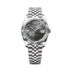 Rolex Datejust 41 Oyster Perpetual 126334-0022 White Gold 41mm Grey Dial Green Numerals Men’s Watch