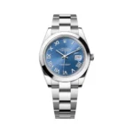 Rolex Datejust m126300-0017 Smooth Bezel Blue Roman Dial