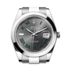 Rolex Datejust 126300-0013 Oyster Perpetual 41mm Green Roman Numerals Grey Dial Mens Watch - Image 2