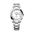 Rolex Datejust 126300-0015 Oyster Perpetual 41mm Roman Numerals White Dial Mens Watch