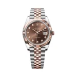 Rolex Datejust m126331-0004 Fluted Bezel 18Kt Everose Gold Chocolate Diamond Dial