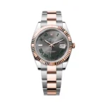 Rolex Datejust m126331-0015 Oyster Perpetual Wimbledon Everose Gold Green Roman Numerals 41mm Slate Grey Dial Mens Watch