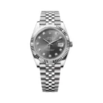 Rolex Datejust m126334-0006 White Gold Oystersteel 41mm Grey Diamond Dial Men’s Watch