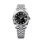 Rolex Datejust m126334-0012 White Gold Oystersteel 41mm Black Diamond Dial Men’s Watch