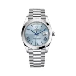 Rolex Day-Date 228206 IBQMRP Platinum 40mm Ice Blue Roman Dial Men’s Watch