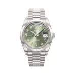 Rolex Day-Date 228206TBR Arabic Platinum 40mm Olive Green Arabic Dial Men’s Watch