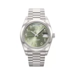 Rolex Day-Date 228206TBR Arabic Platinum 40mm Olive Green Arabic Dial Men’s Watch