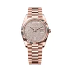 Rolex Day-Date 40 Oyster Perpetual 228235-0036 18ct Everose Gold Diamond Paved Dial 40mm Mens Watch