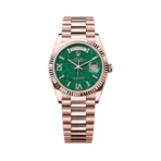 Rolex Day Date Aventurine 128235-0068 Everose Gold Green Aventurine Green Dial