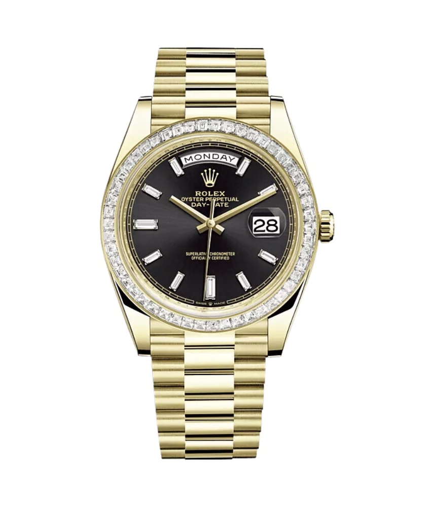 Rolex-Day-Date-m228398tbr-0001-luxurysouq.png Rolex Day-Date M228398Tbr-0001 Oyster Yellow Gold And Diamonds - Image 1