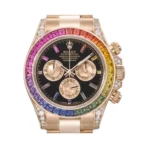 Rolex Daytona 116598RBOW Rainbow Yellow Gold Sapphire Bezel Black Dial - Image 3