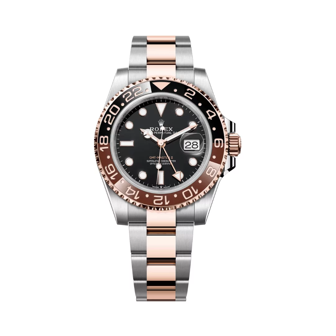 Rolex-GMT-Master-II-126711CHNR-0002-Rootbeer.png Rolex GMT Master II 126711CHNR-0002 Rootbeer 18kt Rose Gold Oyster Perpetual Date 40mm Black Dial - Image 1