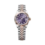 Rolex Lady Datejust 279171-0015 Steel with Rose Gold 28mm Aubergine Diamond Purple Dial Womens Watch