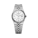 Rolex Land-Dweller 127234-0001 Oyster Steel & White Gold Honeycomb Motif Dial 36mm Ladies Watch