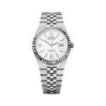 Rolex Land-Dweller 127234-0001 Oyster Steel & White Gold Honeycomb Motif Dial 36mm Ladies Watch