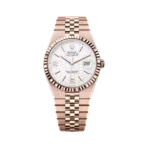 Rolex Land-Dweller 127335-0001 Everose Gold 40mm White Honeycomb-motif Dial Men’s Watch