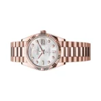 Rolex Oyster Perpetual Day Date M128235-0029 18ct Everose Gold Diamond Set MOP Dial - Image 3