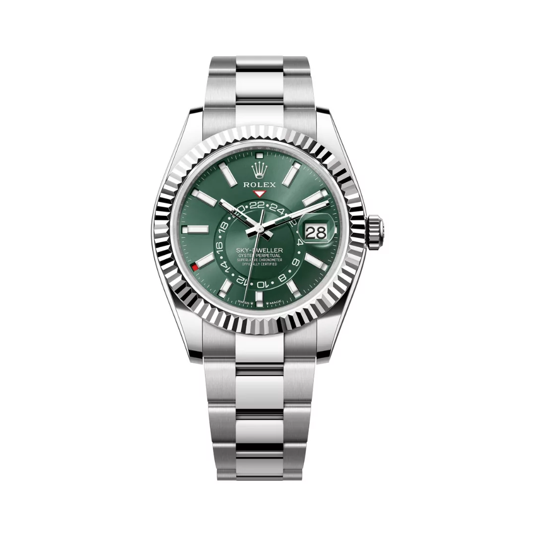 Rolex-Sky-Dweller-336934-0001.png Rolex Sky Dweller 336934-0001 White Gold Mint Green Dial 42mm Men’s Watch - Image 1