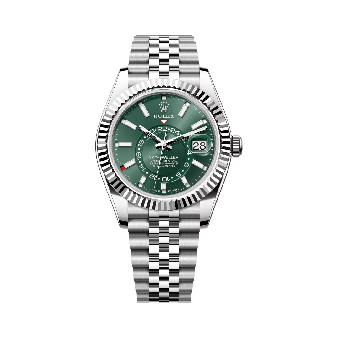 Rolex-Sky-Dweller-336934-0002.png Rolex Sky Dweller 336934-0002 White Gold Mint Green Dial 42mm Mens Watch - Image 1