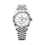 Rolex Sky Dweller 336934-0004 White Gold Fluted Bezel 42mm Men’s Watch