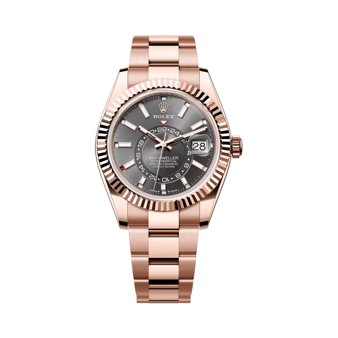 Rolex-Sky-Dweller-336935-0004.png Rolex Sky Dweller 336935-0004 Everose Gold Slate Dial 42mm Men’s Watch - Image 1