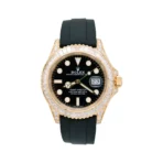 Rolex Yacht Master M226668TBR Yellow Gold Baguette Diamonds Bezel 42mm Black Dial Men’s Watch