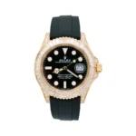 Rolex Yacht Master M226668TBR Yellow Gold Baguette Diamonds Bezel 42mm Black Dial Men’s Watch