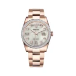 Rolex Day-Date 118395BR-0005 Pink Gold White Dial 36mm Women’s Watch
