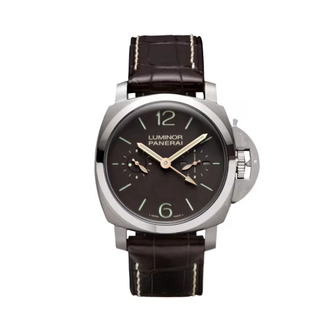 Untitled-design-2025-06-23T195022.936.png Panerai Luminor 1950 Tourbillon Gmt PAM00306 Dark Brown 47mm Men’s Watch - Image 1