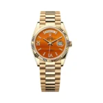 Rolex Day-Date 128238-0088 Carnelian Dial Chronometer Diamond Automatic 36mm Women’s Watch