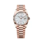 Rolex Day-Date 128235-0078 MOP Dial Everose Gold 36mm Women’s Watch